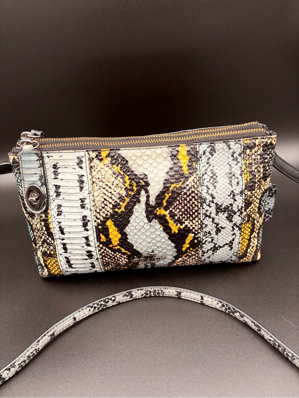 Coach Crosby Crossbody in Pieced Exotic Embossed Leather Snakeskin Small Handbag